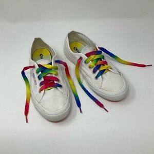 SUPERGA Rainbow & White Sneakers Shoes Comfort 5.5 US  37.5 Euro‎